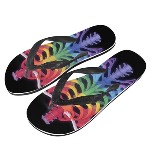 Women Skull Flip Flop Sandal, Animal Floral Classic Men's Thong Sandals Bathroom Soft Comfort Fit Unisex