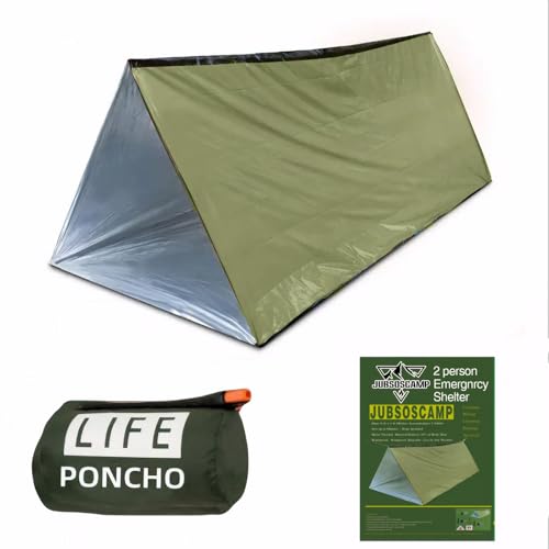 Emergency Survival Shelter Tent, 59 X 98.4inch Waterproof 2-Person Mylar Thermal Shelter for Hiking Camping