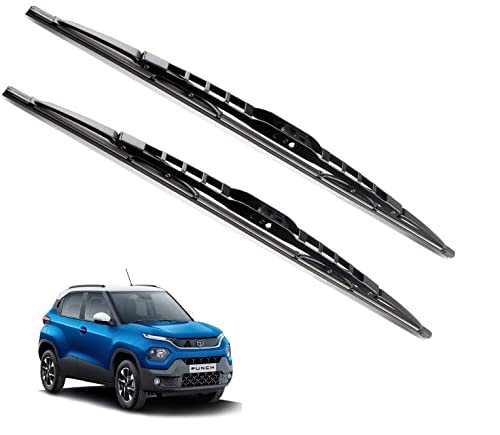Image of Euro Care Metal Type Wiper Blade Compatibility with Tata Punch Windshield Car Wiper Blade Size D-24,P-16
