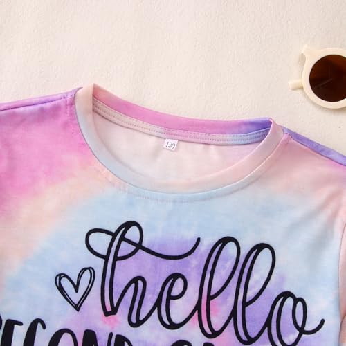 Image of MODNTOGA Kid Girl Boy First Day of School Shirt Back to School T-Shirt Hello Kindergarten 1st 2nd 3rd Grade Graphic Tee Tops