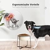 Hundenapf Erhöht Futternapf Hund Keramik - rutschfeste Fressnapf mit Metallständer - Ideal für Mittelgroße und Große Hunde - 1600 ml - Beige