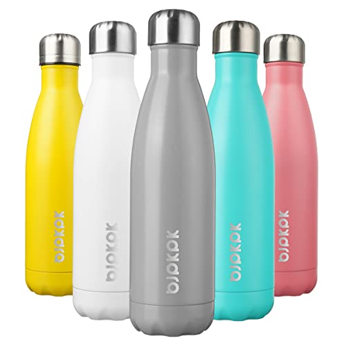 Bjpkpk GRAY Insulated Water Bottles -17Oz/500Ml -Stainless Steel Water Bottles cover