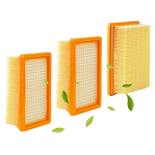 3 Piezas Filtro Aspiradora para Karcher Kit, para Karcher WD4/WD5/WD6/MV4/MV5/MV6 Filtro de Pliegues Plano, para Olores y Contra Polvo Fino