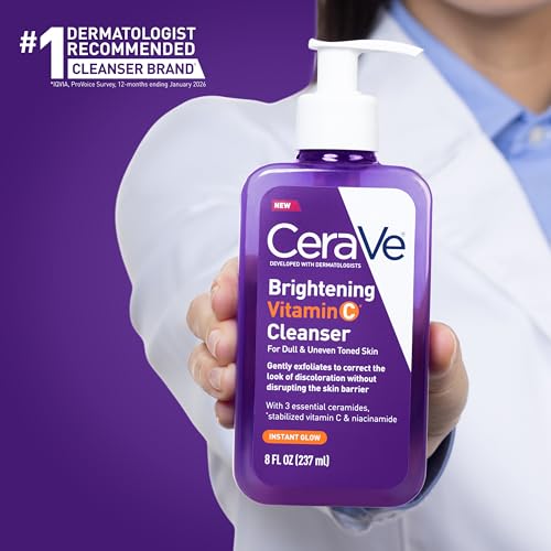 CeraVe Brightening Vitamin C Facial Cleanser, Niacinamide Face Wash, 8oz - image 5