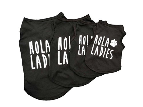 Ollypet Cool Dog Shirt Black Clothes For Small Pets Cats Boy Funny Clothing Hola Ladies Summer Teacup Apparel Top L #TOP2