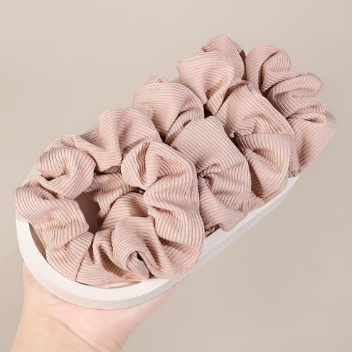 Image of Hair Scrunchies for Women - Hair Ties No Damage Both for Thick Hair or Thin Hair Curl Hair No Crease Pink Scrunchies Ponytail Holder No Hurt Your Hair