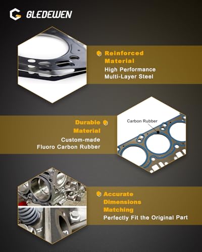 Image of Head Gasket Set 2.4 L, w /Cylinder Head Bolt Kit, Compatible with 2010-2017 Chevy Equinox Captiva Malibu, GMC Terrain, Buick Regal Lacrosse, GM 2.4L 2384cc 145cid L4 DOHC Engine, # HS26517PT, ES72196