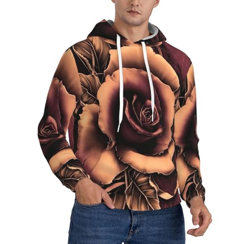 Sweat à capuche gothique homme rose imprimé EdWal, hoodie sport confortable