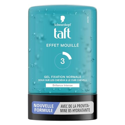Taft - Schwarzkopf - Gel Tube Coiffant - Gel Effet Mouillé - Brillance Intense - Fixation Normale - Doux sur les cheveux - Tenue longue durée - Sans Effet...