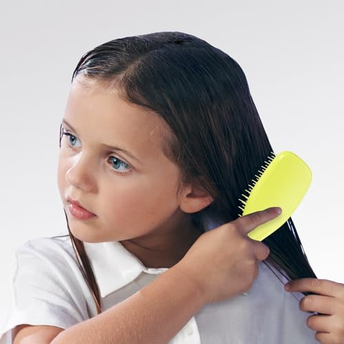 Tangle Teezer | The Mini Ultimate Detangler Hairbrush | Gentle on Wet Hair | Two-Tiered Teeth & Comfortable Handle | Ideal for Kids And Travel | Reduces Knots & Breakage | Hyper Yellow - Image 5