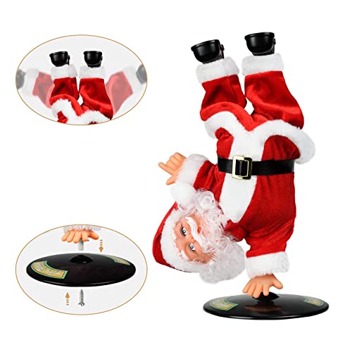 Sdenow Dancing Santa Claus, Upside Down Spinning Singing Electric Plush Christmas Toy Decorations, Fun Interactive Animated For Kids #TOP2