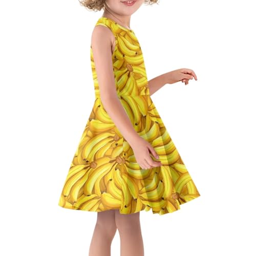 Girls Dresses Summer Outfit Cute Sleeveless Crewneck Dress 3-162