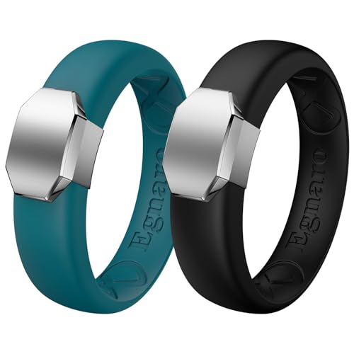 Image of Egnaro Silicone Wedding Bands Women, Inner Arc Ergonomic Breathable Design
