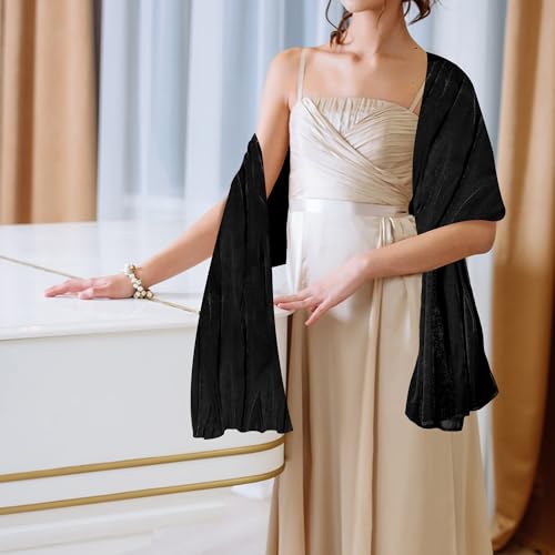 Wehhbtye Velvet Shawl and Wraps, Women's Scarves Wrap for Evening Dress, Elegant Lady Style Shawl Wraps for Dress Accessories3