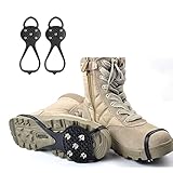 ❄【Ámbito de aplicación】 Los picos de tamaño para zapatos se utilizan en terrenos angulados, en carreteras de hielo, en calzadas espirituales, en barro y hierba húmeda, en secciones peligrosas de la pista y otras situaciones. Estos zapatos de montaña son adecuados para hombres y mujeres de todas las edades de adolescentes, adultos y personas mayores. Es un gran compañero de invierno para carreras de sendero, senderismo, montañismo de nieve, caza y pesca en hielo.