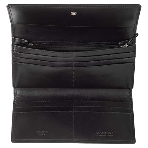 Mancini South Beach RFID Secure Trifold Wallet, Black, Black, One_Size3