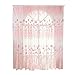 Jerliflyer Tulle Curtain Floral Pattern Curtain,Flower Print Tulle Voile Sheer Window Room Curtain,Curtain Bedroom Living Room Interior Textile Decor(Pink)