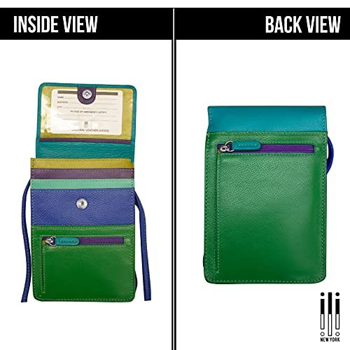 Image of ili New York 6827 Genuine Leather Crossbody Organizer with RFID Blocking Lining | Genuine Leather