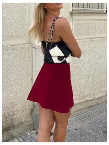 Image of GORGLITTER Women's Strapless Tube Mini Dress Cocktail Cute Prom Party Dress | Wedding Guest Dresses for Summer, Sundresses, Sun Dress for Women, Backless, Bandeau,Color Block