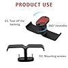 Hioip Headphone Stand Under Desk, 360° Rotation Dual Headphone Hanger, Stick-On Adhesive Headphone Holder, Universal Metal Headset Hook, Hanger for Gaming Earphone (Black) #2