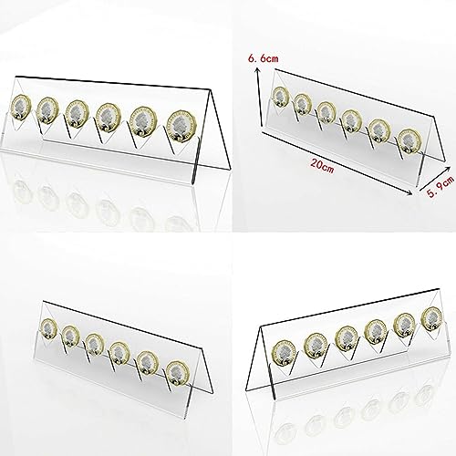 Base transparente para exhibir 6 monedas con ranuras miniatura 3