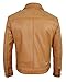 III-Fashions Camel Dressy Distressed Lambskin Leather Jacket Men – Vintage Shirt Style Collar Real Leather Motorcycle Coat | Wick, XL
