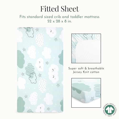 Image of Evolur Dreamer 3 Piece Toddler Bedding Set, Super Soft and Breathable Toddler Bedding, Machine Washable, Includes Fitted Sheet, Comforter and Pillow Case