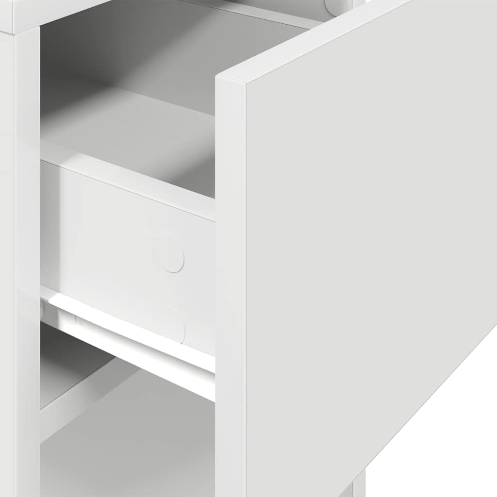 Computerschrank mit Schublade Weiß 30x44x74 cm, Schreibtischorganizer mit Stauraum für PC-Gehäuse, Büroorganisation und Kabelmanagement, robuster Holzwerkstoff, Pflegeleichte