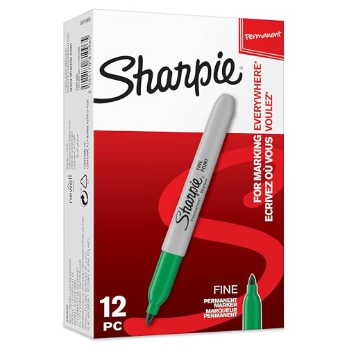 Sharpie Pennarelli Indelebili, Punta Fine, Scatola Da 12, Verde