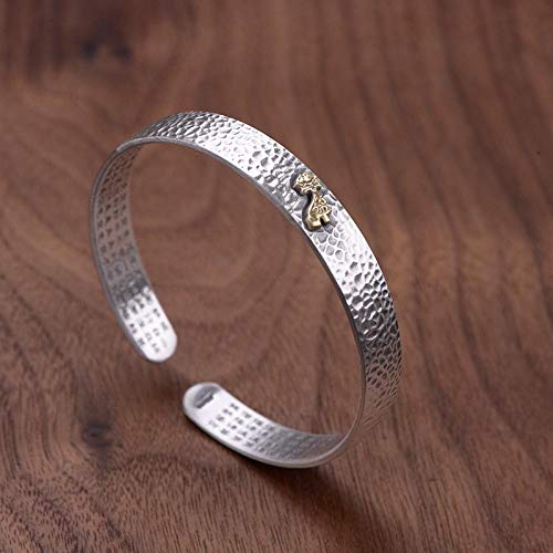Menottes féminines vintage en métal mat - Bracelet artisanal texturé pour femme