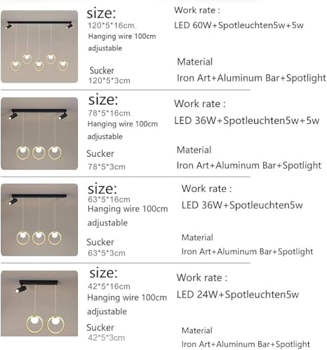 Lampe suspendue LED télécommande intensité variable pour salon
