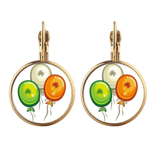 Boucles d'oreilles clip ballon Irlande Saint Patrick la solution parfaite sans perçage