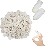 DJCIW 100PCS Disposable Latex Finger Cots,Medium Size, Fingertip Protector Gloves for Electronics Repair, Crafts, Medical Use and Industrial Applications,Thumb Covers for Finger Protection White