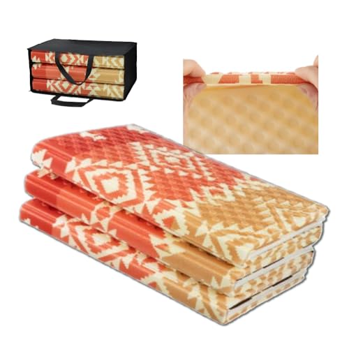 【収納バッグ付き】折りたたみ レジャーマット レジャーシート キャンプ キャンピングマット クッションマット やわらか アウトドア BBQ キャンプ 登山 ヨガ 防災 釣り 運動会 弾力 撥水 防水 防炎 (エスニック柄, S(200X140))