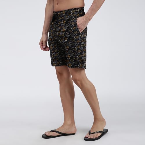 Image of Amul Comfy Men's Bermuda Shorts | Adjustable Drawstring for Better Waist Fit | Comfortable Casual Shorts | Breathable Summer Wear | Pack of 1 | Color May Vary