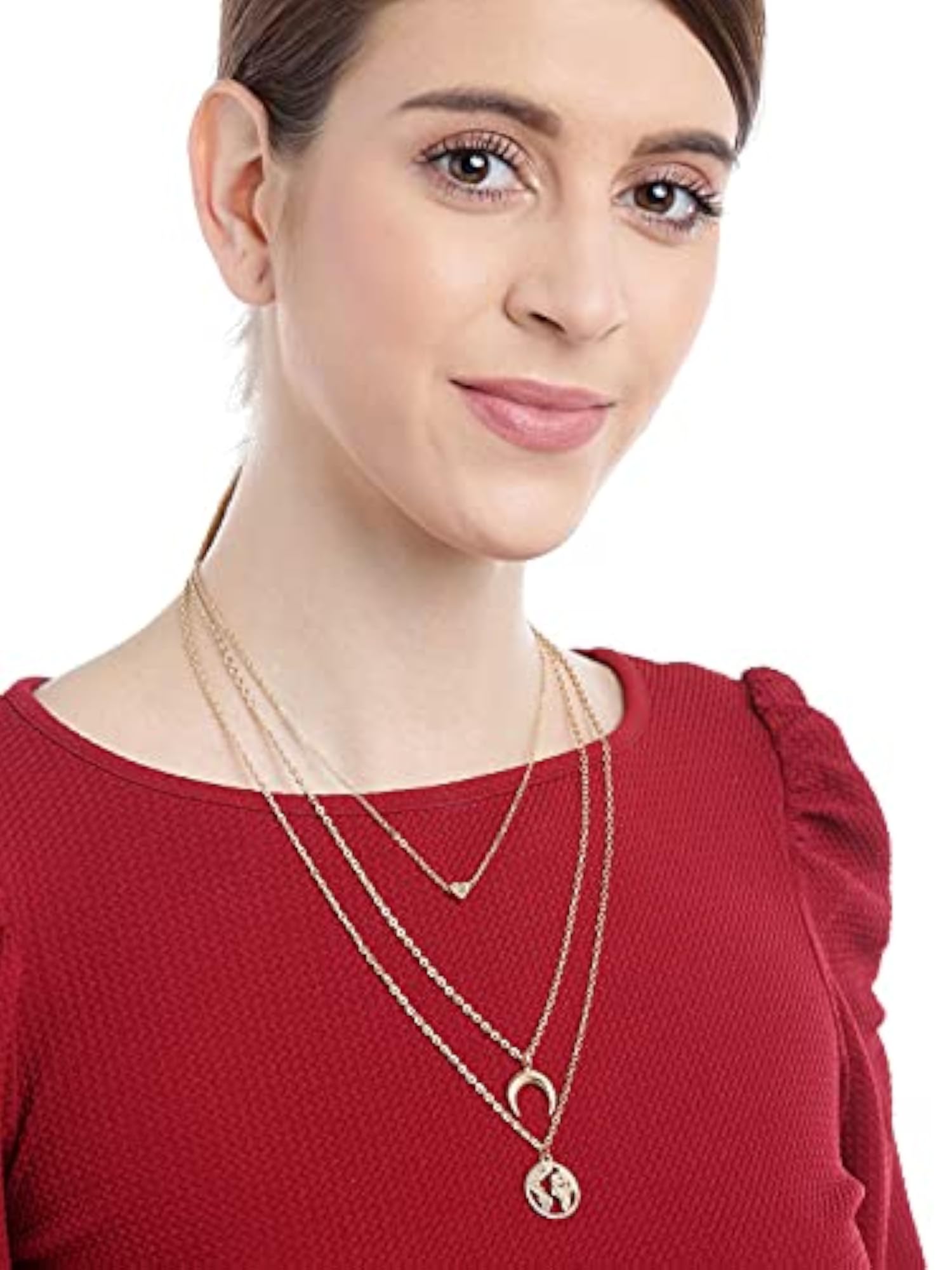 Plated Necklace and Earrings Combo Set (Style 6)