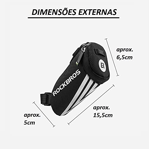 Bolsa Bag Bike Selim Bicicleta Rockbros Mini Super Compacta Prova d´Água Trava Prático