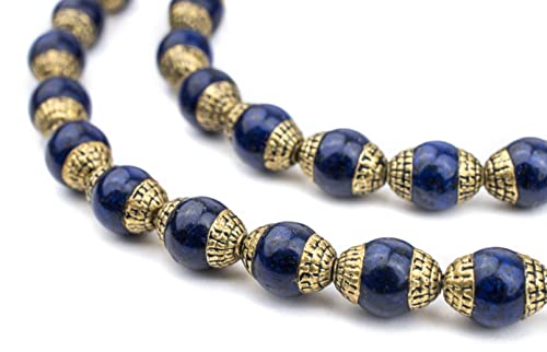 The Bead Chest Capped Lapis with Brass Gemstone Beads, Full