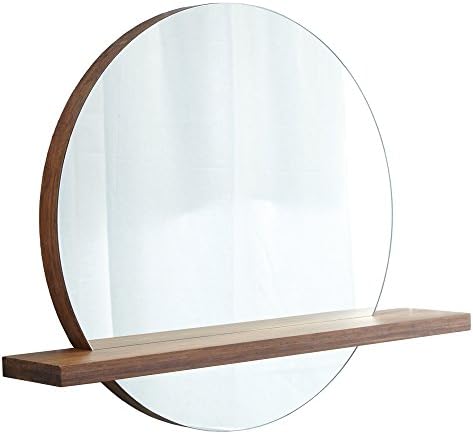 Native Trails MC222 Solace Round Wall Mirror with Shelf, Woven Strand Bamboo