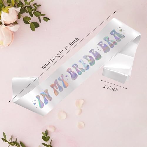 Image of in My Bride Era Iridescent Sash, Bridal Shower Sash for Bride, Bachelorette Party Sash