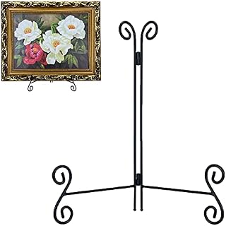 UOYEET Plate Stand, 1 Pack 6 Inch Plate Holder for Display, Black Foldable Iron Table Easel for Picture Book Photo Frame Decorative Plate