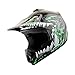 WOW Youth Kids Motocross BMX MX ATV Dirt Bike Helmet Dragon Green + Goggles + MG Youth Green Glove Bundle