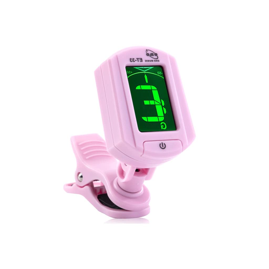 Clips Tuner G, b, v, u, 12 Température/Ukulele/Guitare/Basse/Violon Tuner numérique (Size : Pink)