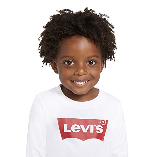 Levi's Boys' Little Long Sleeve Batwing T-Shirt, White, 7 #TOP3