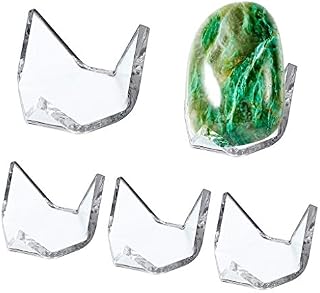 SUMNACON 5Pcs Triangle Clear Acrylic Display Stand Holder Geode Rock Mineral Agate Fossil Coral Display Stand,Small