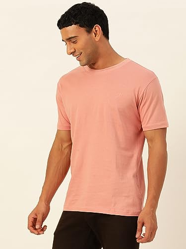 Image of Solid Soft Cloth Round Neck Cotton Relaxed Fit T Shirt
