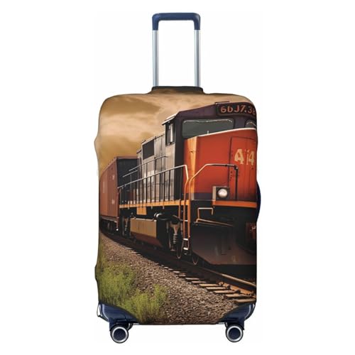 Freight Train Luggage Cover for Suitcase TSA Approved Elastic Suitcase Cover Anti-Scratch Travel Luggage Protector Cover Washable Trolley Case Cover Fit 18-32 Inch Luggage Large