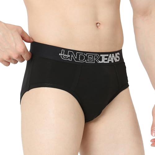 Image of Underjeans by Spykar Men Premium Pack of 2 Black-Purple Brief