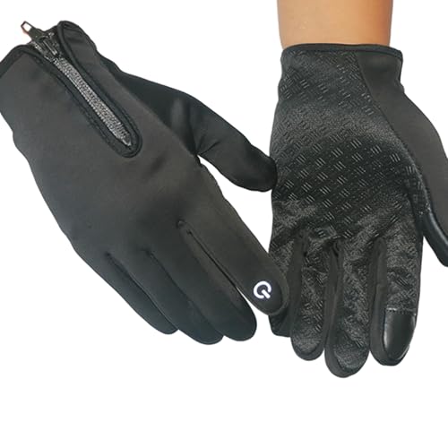 keynoyin Autumn and Winter Sports Warm Fitness Gloves, Touch Screen Cycling Outdoor Gloves - Mountain Climbing Black - XL