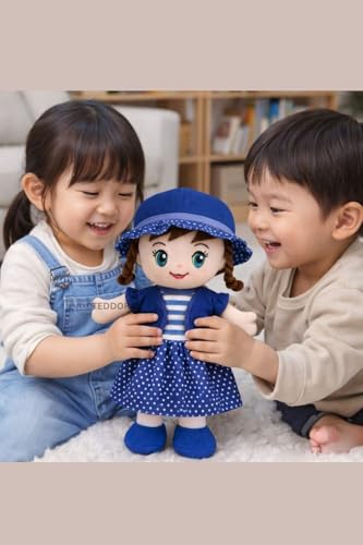 Image of Winky Doll Soft Toy for Girls Boys Kids,Dark Blue,Rag Dolls,Cute Plush Stuffed Baby Teddy Gift Birthday, 40cm